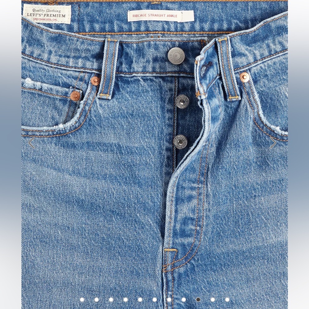 Levi's Ribcage Straight Ankle Jeans 25 x 31 - Picture 8 of 15